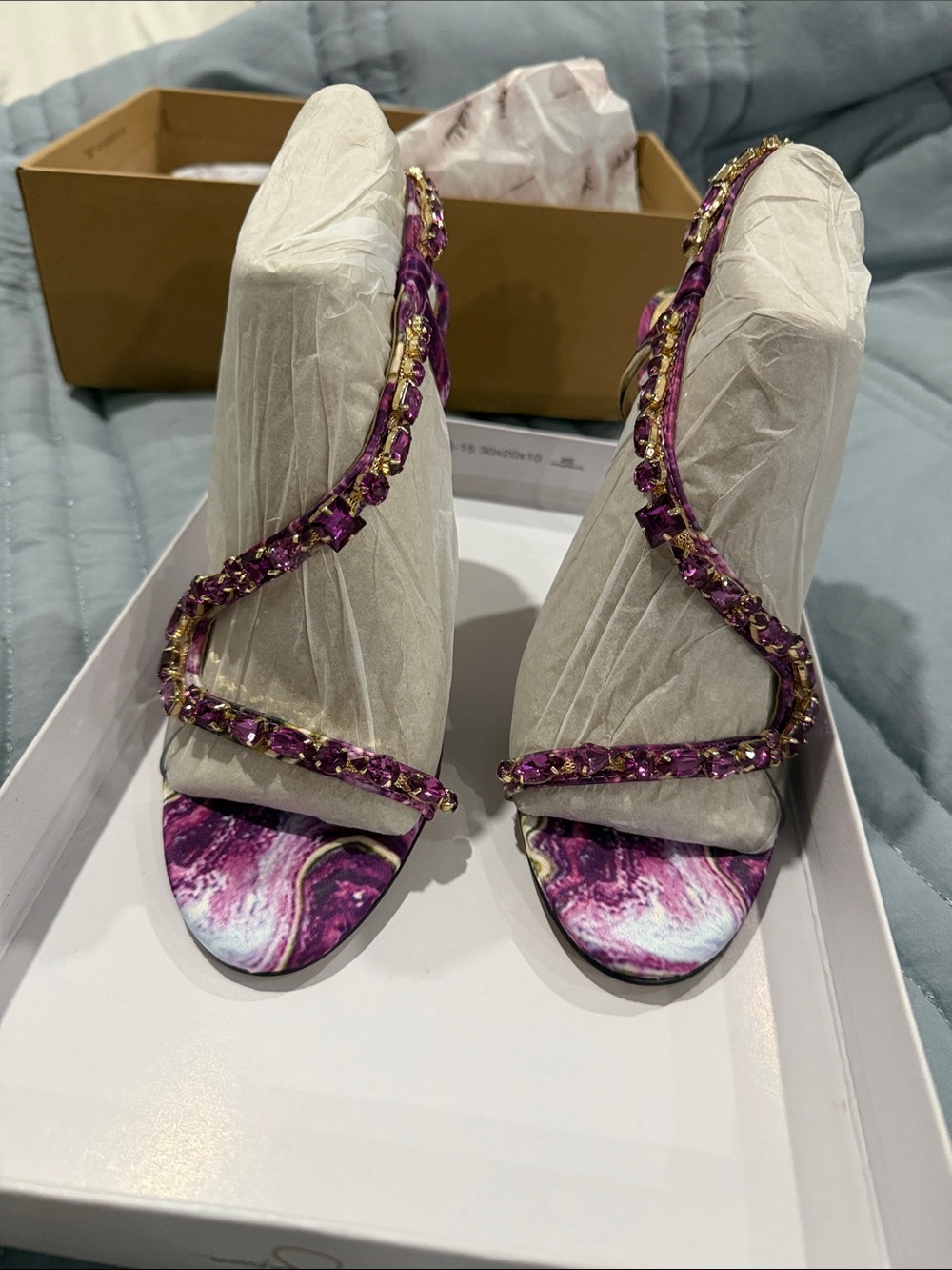 Jessica Simpson Purple Jeweled Strappy Heels
